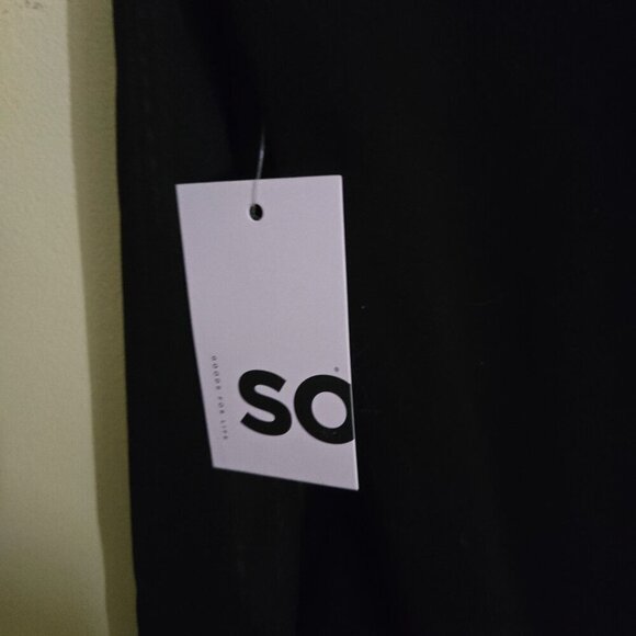 SO NWT Black Mesh Asymmetric Long Sleeve Scoop Neck Body Suit Size L - Picture 6 of 7